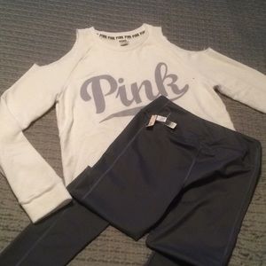 VS set NWT yoga pants and keyhole crop   top